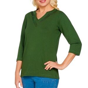 78. Quacker Factory 3/4 Sleeve T-Shirt with Sequin Trim